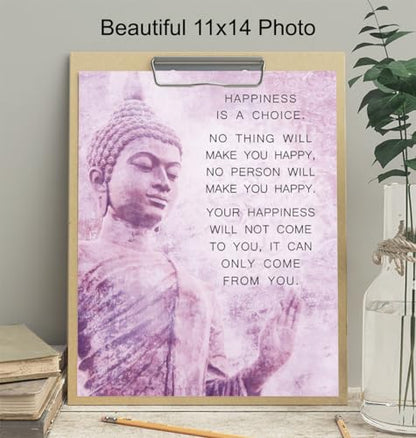 Buddhist Inspirational Quotes LARGE 11x14 - Motivational Quotes Wall Art - Zen Om Decor - Buddha Art - Inspirational Gifts for Women - positive Affirmations spiritual Gifts - Meditation Room Decor - size: 11"L x 14"W
