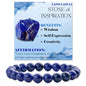 Bivei 8mm Beaded Bracelets for Women Handmade Semi Precious Natural Stone Stretch Elastic Jewelry Yoga Protection Gifts - color: Lapis Lazuli - Inspiration, size: Small 6.5-6.7 inch