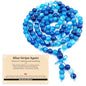 AD Beads 6mm 8mm 108 Prayer Mala Jasper Elastic Bracelet - Handmade Yoga Meditation Healing Power Energy Gifts for Unisex Adult. - color: Blue Stripe Agate(Soothing)