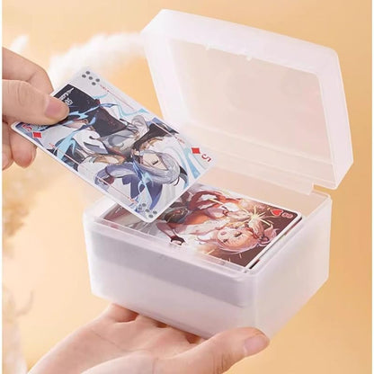 Frosted Storage Box with Lid Card Drawer Storage Box Organizer-Small - size: Small