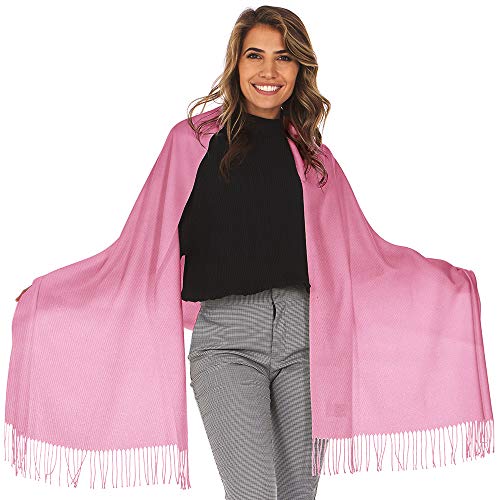 Shawl Wrap for Women Large Pashmina Scarf Evening Dress Bridesmaid Wedding Bridal - color: Light Pink