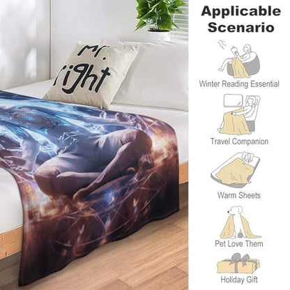 Meditation Energy Throw Blanket Fleece Blanket Fleece Throw Blanket Blanket Throw Large Blanket Bed Blanket Blanket for Bed Flannel Blanket Cute Throw Blanket 60"*80"（150 * 200cm） - size: 60"*80"（150*200cm）