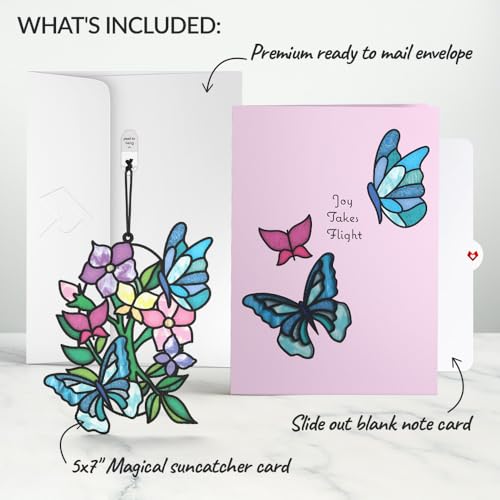 Lovepop Everyday Suncatcher Card for Her and Him - 3D Greeting Cards for Boys, Girls, Men, Women - Joy Takes Flight Butterfly - 5" x 7" Card - Blank Notecard & Envelope Included - color: Joy Takes Flight Butterfly Suncatcher Card