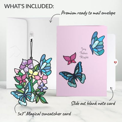 Lovepop Everyday Suncatcher Card for Her and Him - 3D Greeting Cards for Boys, Girls, Men, Women - Joy Takes Flight Butterfly - 5" x 7" Card - Blank Notecard & Envelope Included - color: Joy Takes Flight Butterfly Suncatcher Card