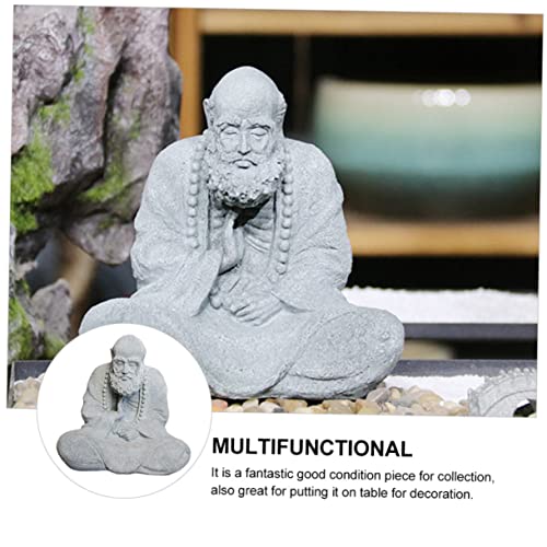 GANAZONO 1pc Chinese Style Buddha Statue Decorative Sandstone Buddha Figurine for Home and Garden Zen Landscape Decor for Living Room Office and Meditation Spaces