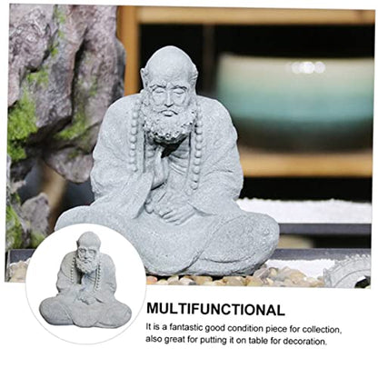 GANAZONO 1pc Chinese Style Buddha Statue Decorative Sandstone Buddha Figurine for Home and Garden Zen Landscape Decor for Living Room Office and Meditation Spaces