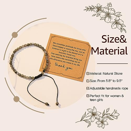 Thank You Gifts for Women: Teacher Appreciation Office Gifts for Coworkers Employee Boss Lady Manager Colleague Natural Stone Bracelet - color: Moonstone