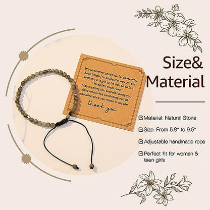 Thank You Gifts for Women: Teacher Appreciation Office Gifts for Coworkers Employee Boss Lady Manager Colleague Natural Stone Bracelet - color: Moonstone