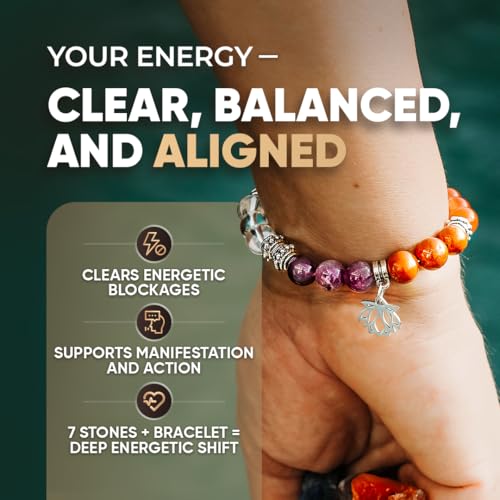 Conscious Items Spiritual Bracelets for Women & Men, Healing Crystal Bracelet with Natural Stones for Meditation, Chakra Alignment & Inner Transformation - style: The 7 Chakra and Stones Set