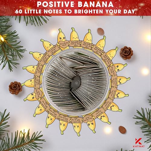 Nana Gifts Positive Banana Jar – 60 Sweet Notes for Nana, Gigi, Mimi, Funny Sentimental Mothers Day Gifts for Grandma from Granddaughter, Grandson, Grandkids, Easter Basket Stuffers - color: Positive Banana