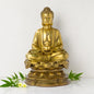 Lost-Wax Cast Genuine Brass Buddha Statue 7.87" – Heavy 3.3lb Handcrafted Meditating Figurine for Zen Garden, Shrine Altar, Meditation Room – Not Plated - color: Gold
