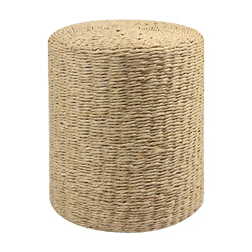 Decor Round Pouf Ottoman Single Strand Paper Rope Pouf Footrest, Foot Stool, for Bed Room Living | Room | Accent Seat (Brown Paper Rope - color: Brown Paper Rope