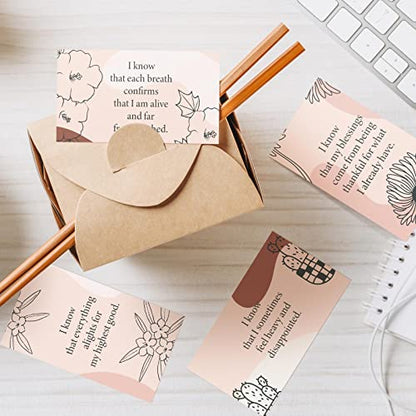Panelee 240 Pieces Positive Affirmation Motivational Cards Affirmation Card Mindful Self Care Message Inspirational Encouragement Meditation Card Daily Gift for Employee Woman(Rainbow) - color: Rainbow