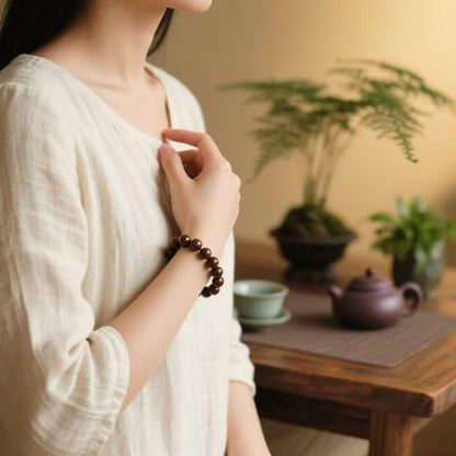 DomKim Handmade Chinese Fragrant Botanical Beads Herbal Incense Mala Bracelet Natural for Calm, Aromatherapy - size: 8mm*23