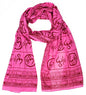 OMA Large OM Sign Block Printed Shawl Soft Scarf For Meditation & Yoga - Premium Quality BRAND - color: Pink