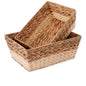 Storage Baskets, Large Wicker Baskets, Boho Deco Cube Storage Organizer Bins for Shelf, Bathroom, Kitchen, Living Room, Shelves, Pantry, Closet -Small Laundry Basket, Water Hyacinth, 2pack