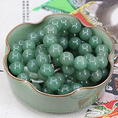 Keleny Natural Gem Semi Precious Gemstones 14mm Round Beads Crystal Stretch Bracelets 7 Inch Unisex - color: 14mm Green Aventurine