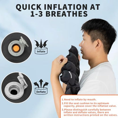 Inflatable Seat Cushion, Porous Design Sitting Pad, Waterproof Air Seat Cushion, Portable Seat Cushions for Airplane Camping Wheelchair Office
