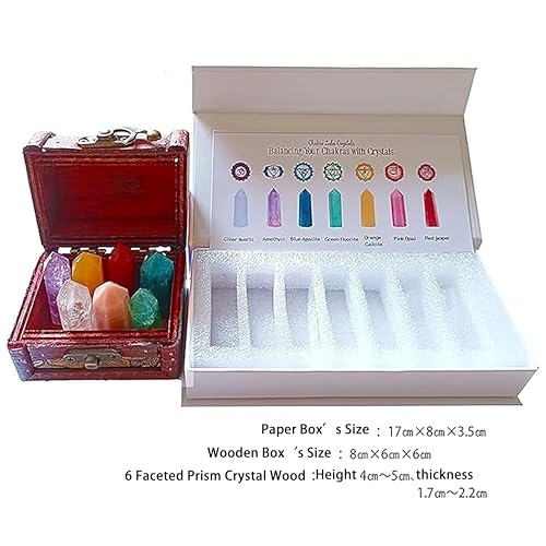 Sets of 7/8/10 Pcs Healing Crystal Stone Wands,Hexagona,Single Pointed,Chakra 6 Faceted Column Prism,Reiki Gemstones,Energy Balance,Meditation Natural Gem Kits Home Decor (7pc B Set) - color: 7pc B Set