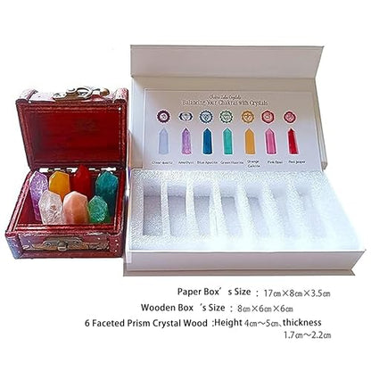 Sets of 7/8/10 Pcs Healing Crystal Stone Wands,Hexagona,Single Pointed,Chakra 6 Faceted Column Prism,Reiki Gemstones,Energy Balance,Meditation Natural Gem Kits Home Decor (7pc B Set) - color: 7pc B Set