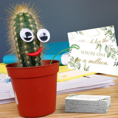 Jinei 300 Inspirational Affirmation Cards Bulk Daily Positive Motivational Gifts Cards Small Mini Encouragement Quotes for Women Coworker Team(Eucalyptus) - style: Eucalyptus