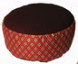 Meditation Cushion Zafu Pillow - Buckwheat and Kapok Fill - Indochine Diamond Red - color: Indochine Diamond - Red