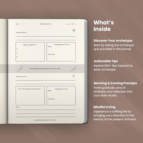 Journal To Romanticize Your Life: Reflection Manifestation Journal for Mindfulness, Guided Mindfullness Green (single) (+200 Tips, Authenticity, Minimalism, Men&Women) - size: single