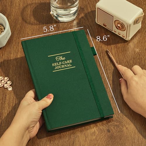 5 MINUTES A DAY Self-Care Journal, Wellness & Daily Reflection Notebook – Mental Health & Anxiety Journal for Women & Men – Self Care Planner, ADHD Planner with Mood Tracker – A5 Size (Dark Green) - color: Dark Green