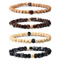 Natural Wood Beads Bracelet for Men Women Wooden Bracelet for Prayer Meditation Healing - color: A2: 4Pcs
