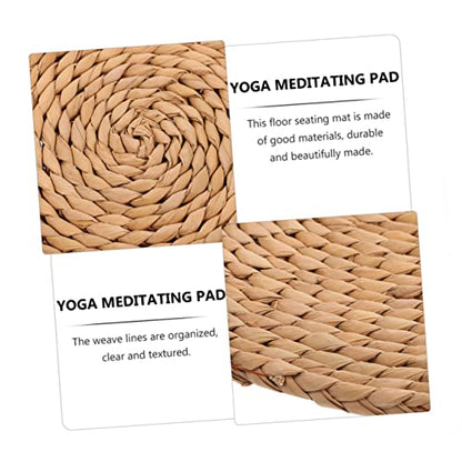 Cabilock Front Door Woven Mat Thick Decorative Meditation Cushion for Indoor Seating Natural Straw Yoga Floor Pad for Meditation and Relaxation