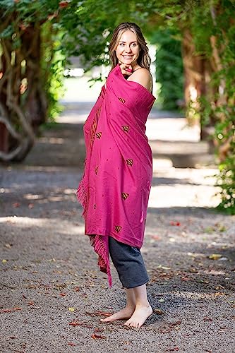 Exotic Vegan Meditation Shawl - Large Unisex Prayer Wrap, Oversize Scarf & Versatile Indian Style Blanket