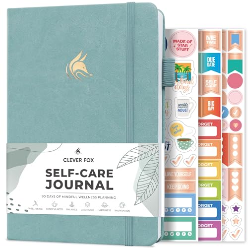 Clever Fox Self-Care Journal – Daily Reflection Notebook – Mental Health & Personal Development Planner, Meditation & Mood Log, A5 (Blue Surf) - color: Blue Surf, size: A5 (5.8'' x 8.3'')