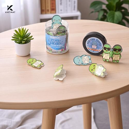 Positive Turtle Jar – Funny Birthday Gifts for Women Men Teens Stocking Stuffers Teen Girls Son Mom Dad Daughter Sister Friend Coworkers Teachers Gifts, Sea Turtle Gift for Women - color: Positive Turtle