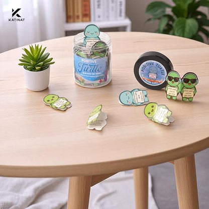 Positive Turtle Jar – Funny Birthday Gifts for Women Men Teens Stocking Stuffers Teen Girls Son Mom Dad Daughter Sister Friend Coworkers Teachers Gifts, Sea Turtle Gift for Women - color: Positive Turtle