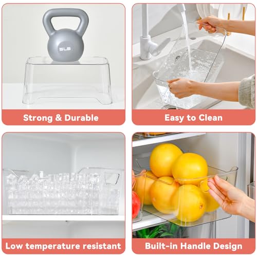 Clear Plastic Storage Bins - 12 Pack Pantry Organizers and Storage,Large Clear Pantry Organizer Bins, Plastic Containers with Handle for Kitchen,Freezer,Cabinet,Closet,Bathroom Under Sink - size: Large