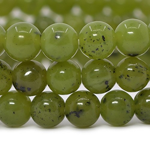 Justinstones Gem Semi Precious Gemstone 6mm Round Beads Stretch Bracelet 6.5 Inch Unisex - color: Canadian Nephrite