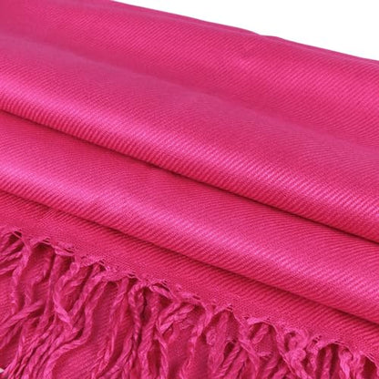 TZ Promise Women Pashmina Shawls and Wraps for Evening Dresses,Soft Large Long Scarf for Wedding,Bride Bridesmaid Gifts - color: Hot Pink
