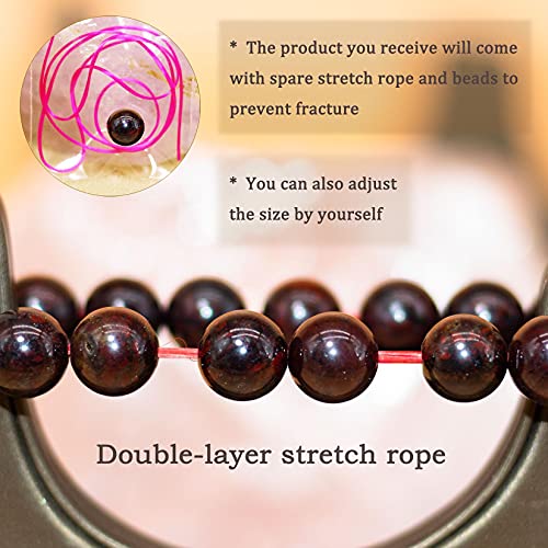 8mm Natural Gemstone Stretch Bracelet, Handmade Unisex Crystal Bracelets for Meditation, Yoga, Spiritual Healing & Positive Energy - color: bloodstone
