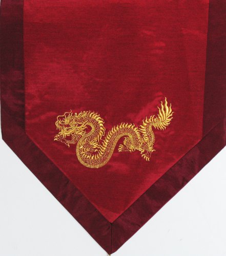 Altar Cloth Or Wall Hanging - Embroidered with Silk Trims Gold Dragon