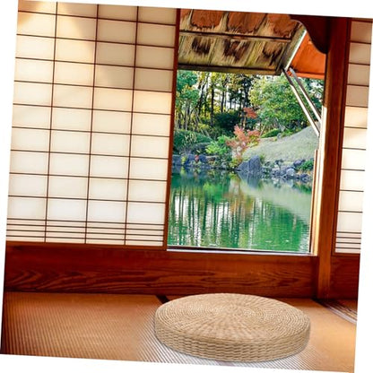 Thickened Meditation Mat Woven Seat Pad Yoga Meditation Cushion Floor Pillow for Women