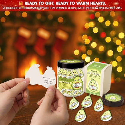 Positive Avocado Jar- 60 Mini Love Notes For Him Her - Cute Birthday Anniversary Stocking Stuffers Gifts For Boyfriend Girlfriend Couple Gifts, Easter Basket Stuffer For Her Him Husband Wife - color: Positive Avocado