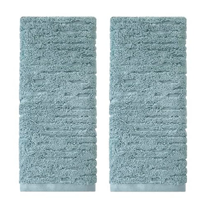 SKL Home CloudSoft Cotton Luxury Hand Towel 2pc Set for Bath/Kitchen/Bar & Gift, Teal