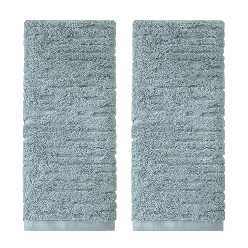 SKL Home CloudSoft Cotton Luxury Hand Towel 2pc Set for Bath/Kitchen/Bar & Gift, Teal