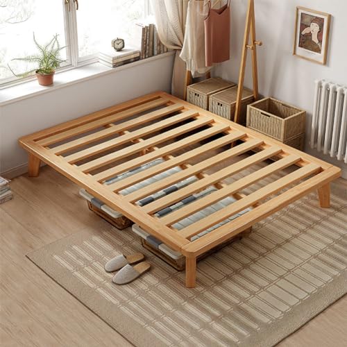 NELYE Twin Platform Bed Base - 14 Inch Solid Wood Mattress Foundation with Support Slats and Legs, Twin-Size Rubberwood Simple Bed Frame - size: Twin