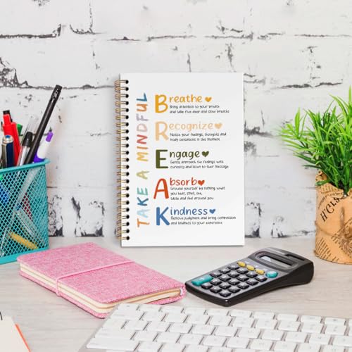 dvhdajed Mental Health Take a Mindful Break Spiral Notebook, Therapy Anxiety Relief Journaling Notebooks, Therapy Journal Notebooks for Women, Psychologist Office School Supplies Gifts, 5.5x8.3 In