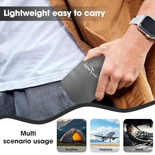 Inflatable Seat Cushion, Lightweight Camping Air Sitting Pad with Repair Cloths (Grey)