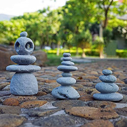 Japanese Pagoda Stone Lantern, Stacked Stone Sculpture Fairy Garden Accessories Outdoor Statue Meditation Zen Garden Decor