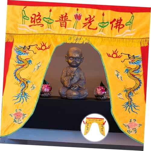 Cabilock Buddhist Temple Embroidered Hanging Curtain Worship Cloth Decorative Buddha Cover for Spiritual Adornment for Meditation Spaces