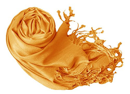 Peach Couture Women’s Pashmina Shawl Wrap – Warm Long Large Scarf for Evening Dress, Bridesmaid, Wedding & Bridal Wear - color: Gold
