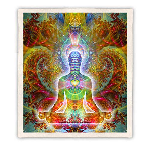 Heart Chakra Throw Blanket | Meditation Fleece Blanket | HeartSoul (Small) - size: Small